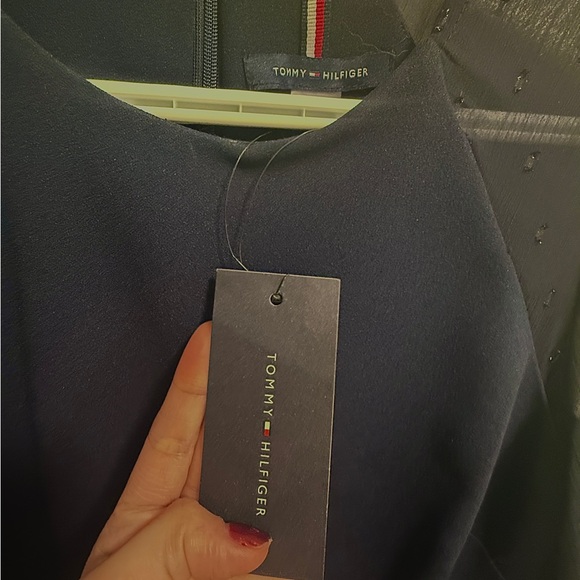 Tommy Hilfiger navy split sleeve shift dress - Picture 3 of 4